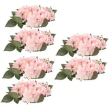 Garneck 6 STK Kerzengirlande Rosenblumenkranz Kleiner Grüner Kranz Floraler Kerzenring Dekorativer Kranz Kerzenkranz Ring Tischkranz Kerzenringe Party Kranz Stoff Bankett Haustür