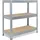 shelfplaza PRO 90x80x40 cm Schwerlastregal in verzinkt mit 3 Böden und 200 kg Traglast pro Boden