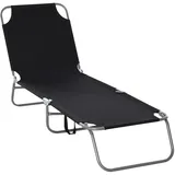 Outsunny Sonnenliege Klappbar Gartenliege bis 120 kg Belastbar Schwarz