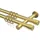 Interdeco GARDINENSTANGE Prestige Santo 240 cm (geteilt in 2 x 120 cm), 2-läufig, 20 mm Ø Messing-Optik