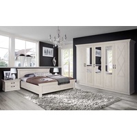 Schlafzimmer Set komplett 4-tlg Doppelbett 180x200cm pinie weiß Modern 55749785