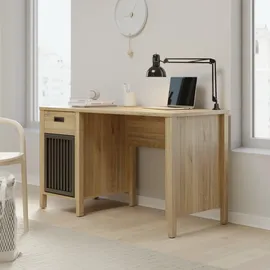 Forte Schreibtisch "Jytana", mauvella eiche, mauvella eiche, mauvella eiche, B:125cm H:72,3cm T:56,5cm, Tische, Schreibtisch, B/H/T 125/72,3/56,5 cm, Lamellenfront
