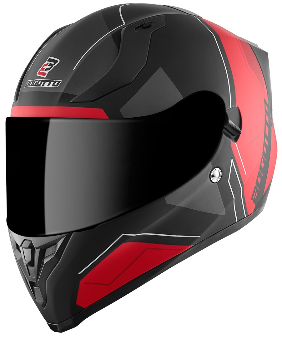 Bogotto V128 Strada Helm, zwart-rood, XL Voorman