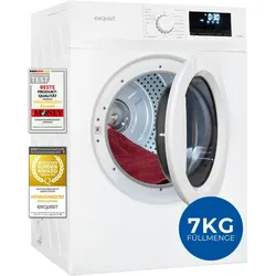 Exquisit Wäschetrockner 7kg, Trockner, Startzeitvorwahl, Knitterschutz, Ablufttrockner, 15 Programme, Kindersicherung, Energieklasse C, TAE70-70weiss