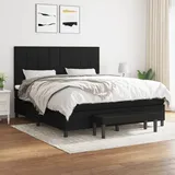 vidaXL Boxspringbett mit Matratze Schwarz 180x200 cm Stoff