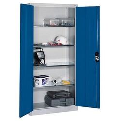 CP Stahlschrank 8920-052 S10203 lichtgrau, enzianblau 93,0 x 40,0 x 195,0 cm, aufgebaut