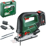 Bosch Akku-Stichsäge AdvancedSaw 18V-140 (Pendelhub, bürstenloser Motor, Schnitttiefe Holz/Stahl/Alu 140 mm / 10 mm / 20 mm, 3 × Sägeblätter, 18-Volt-System, mit 2.0Ah-Akku und Ladegerät, im Koffer)