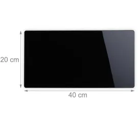 Relaxdays Magnettafel, beschreibbar, inkl. 3 Magnete & Stift, abwischbar, rahmenlos, Magnetboard Glas, schwarz