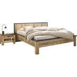 Home affaire Bettanlage SHERWOOD, (3-tlg), Liegefläche Bett 180x200cm, 2 Nachttische mit jeweils 1 Schublade braun