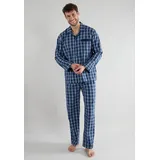 Götzburg Pyjama in Blau/Weiß XXL