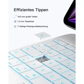 Inateck NeoMagic Magnetische Tastatur Hülle für iPad Air 13 Zoll / iPad Pro 12,9 Zoll Weiß