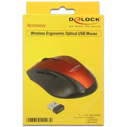 Delock Maus - ergonomisch - Für Rechtshänder - optisch - 5 Tasten - kabellos - 2