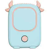 Tragbarer, Klingenloser Nackenventilator, Usb-aufladbar, Mini-tischventilator „blue Demon“