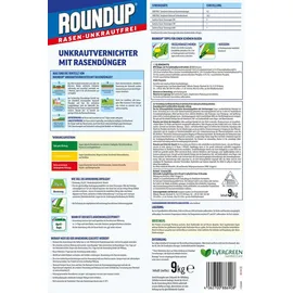 Substral Roundup Rasen Unkrautfrei Rasendünger 9kg 450 m2 2in1 100 Tage Granulat