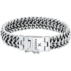KUZZOI Herren Panzerarmband Edel Fein 925er Sterling Silber 19 