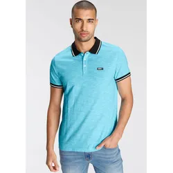 Poloshirt, Kurzarm, schmal geschnitten, Polokragen, ideal für Sportarten, Gr. XXL (60/62), türkis-meliert, , 82095567-XXL