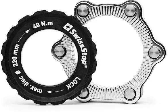 SWISSSTOP Adapter Centerlock auf 6-Loch Silber Modell 2024