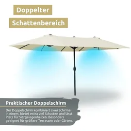 deluke Doppelsonnenschirm 450 x 260 cm Creme
