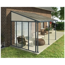 Palram - Canopia   Seitenwand für 3m Tiefe Terrassenüberdachung, anthrazit