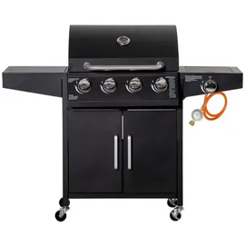 Outsunny Gasgrill Grillwagen 132,4 x 55 x 109 cm Schwarz