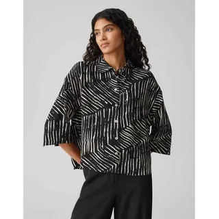 Opus Hemdbluse Fiana Palm Leaves schwarz beige | Gr.: 40