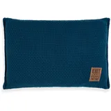 KNIT FACTORY - Jesse Zierkissen - Rechteckige Sofa Kissen - Petrol - Gestrickter Dekokissen - Couchkissen - 60x40 cm - Kissenbezug mit Füllung und Bezug