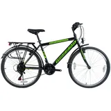 Rezzak Cityfahrrad Jungen 24" RH 43 cm schwarz/grün 21-Gang