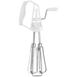Eierklopper, handmixer, roestvrijstalen handgarde, handaangedreven keukengereedschap (wit) Translation: Eierklopper, Handmixer, rostfreier Handgrif... - Weiß