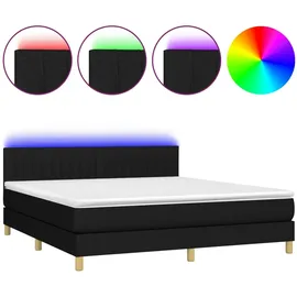 vidaXL Boxspringbett mit Matratze & LED Schwarz 180x200 cm Stoff