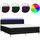vidaXL Boxspringbett mit Matratze & LED Schwarz 180x200 cm Stoff