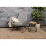 Mendler Schaukelstuhl HWC-N13, Schwingstuhl Relaxsessel Fernsehsessel, Massiv-Holz Metall Stoff/Textil 320g/m2 ~ hellgrau