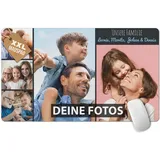 PR Print Royal Großes Mousepad mit Foto - Fotocollage mit 5 Fotos und Text selbst gestalten - XXL Mousepad personalisiert, Geschenke für Freund und Gamer | Schreibtischunterlagen, 600 x 350 mm