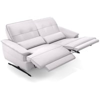 Sofanella 2-Sitzer Leder Perlo, Relaxsofa, Designsofa, Designer Couch, Italienisches Sofa, 2er Sofa weiß