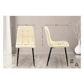 CLP 4er Set Esszimmerstuhl Antibes Kunstleder I Gesteppter Polsterstuhl I Küchenstuhl Mit Bodenschonern