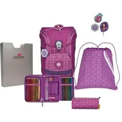 DERDIEDAS 8509151 5-teiliges Schulrucksack-Set Ergoflex Easy Purple Dots