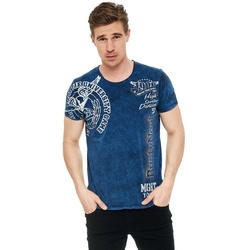 Rusty Neal T-Shirt mit eindrucksvollem Print blau L