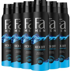 Fa Deospray 150 ml Men Kick Off, 6er Pack, Jahresvorrat, 6x 150 ml