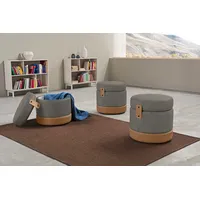 Egoitaliano Hocker »Tonder, Designhocker als Blickfang mit tollen Details« 1 Stk. tlg. inkl. Stauraum grau