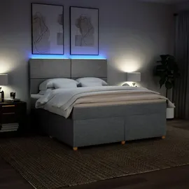 vidaXL Boxspringbett 180 x 200 cm Hellgrau