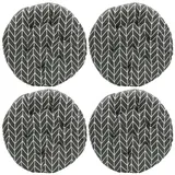 Tutamaz 4er Set Stuhlkissen Rund, Bequemes Sitzkissen 40x40x3cm, Bodenkissen Rund, Stuhlauflage für Indoor und Outdoor für Esszimmer, Wohnzimmer, Studierzimmer (Pfeilgra)