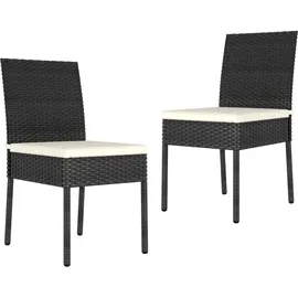 vidaXL Gartenstuhl 47,5 x 94,1 x 44,4 cm schwarz 2 St.