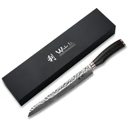 Wakoli EBO Damast Fleischmesser Kiritsuke 27,5cm Klinge schwarzer Eichenholzgriff