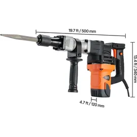 Vevor Hochleistungs-Betonbrecher Abbruchhammer 1400 W inkl. Spitzmeißel, Flachmeißel