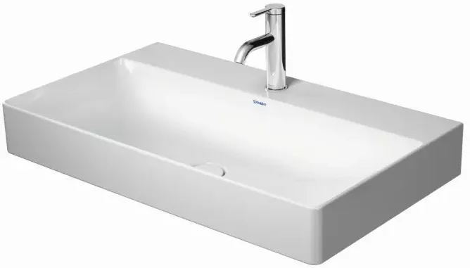 Duravit DuraSquare Möbel-Waschtisch 2353800044 80 x 47 cm, ohne Überlauf, mit Hahnlochbank, 3 Hahnlöcher, weiß