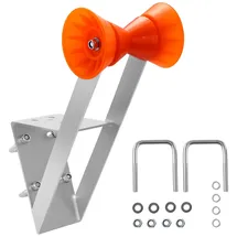 Vevor Bootsanhänger-Sitz mit Rolle, 50,8–76,2 mm Windenpfosten, Windstand mit orangefarbener TPU-Rolle & U-Bolzen, geeignet für Jetski, Segelboot, Fischerboot, Schnellboot (verzinkt), Silber