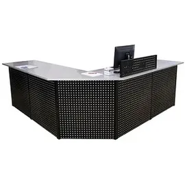 Schulte Thekenmodul-Set MULTIplus U-Form, lichtgrau, schwarz 357,2 x 183,6 x 103,5 cm