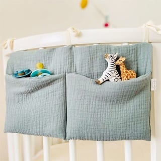 QXPDD Baby Kinderzimmer Organizer Baby Windel Caddy Hängeorganizer für Kleidung Windeln Spielzeug, Hängen an Krippe, Wickeltisch oder Wand,Grün