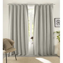LeGer Home by Lena Gercke Verdunkelungsvorhang "Marusha" Gr. 2, beige (taupe), B:135cm H:175cm, Polyester, Polyester, LEGER HOME BY LENA GERCKE, Gardinen, Verdunkelnder Vorhang, blickdicht, Leinenoptik, robuste Haptik, Thermo