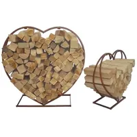 Lex Brennholz-Stapelregal 2er Set Herz rost-optik