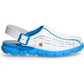 Abeba ESD-Berufsschuhe Dynamic Clog weiß/blau Gr. 44